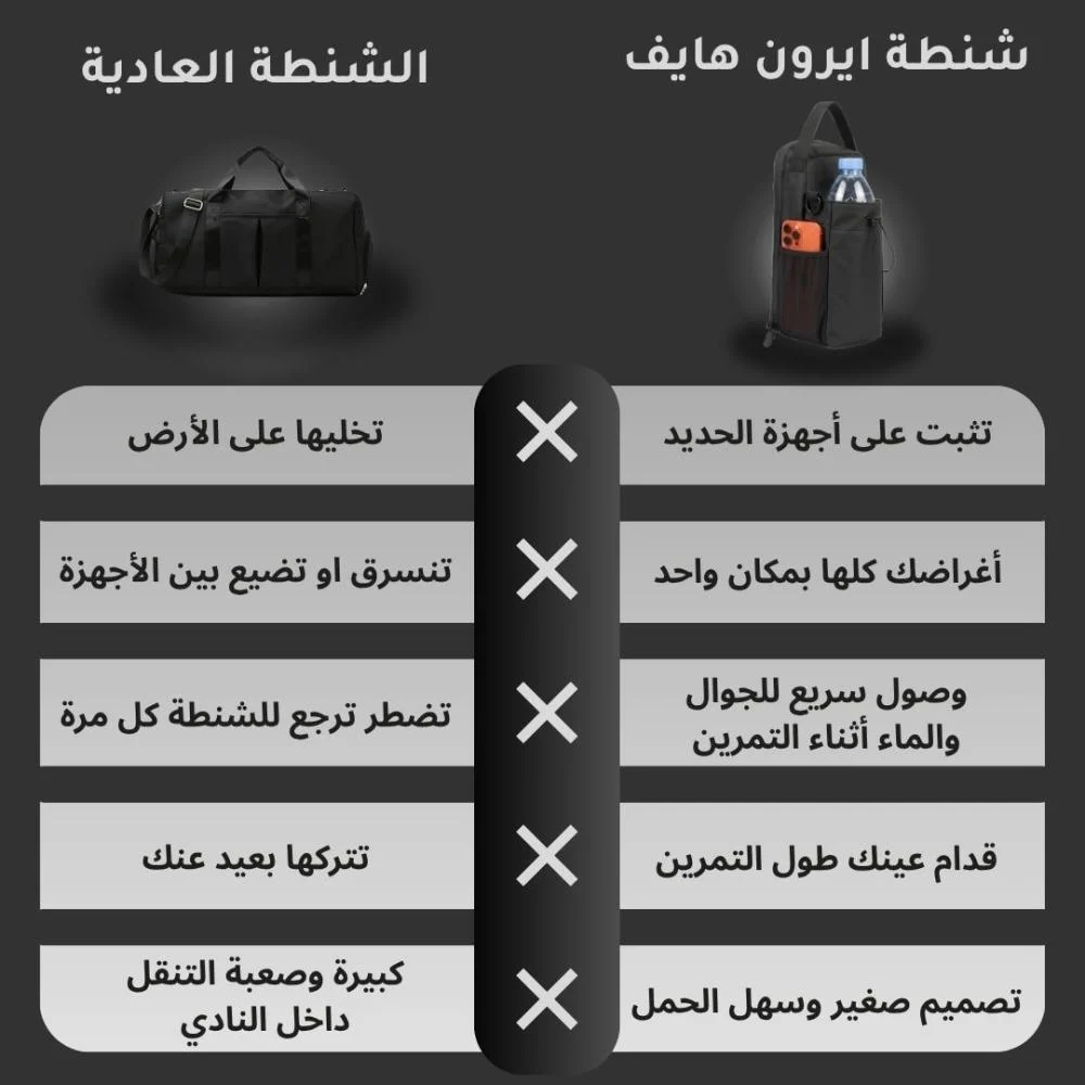 مقارنة بين شنطة آيرون هايف والشنطة العادية